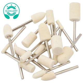Bộ 20 đầu mài dũa đánh bóng len nỉ có trục gắn 1/8 inch cho máy mài đánh bóng trang sức đồng hồ