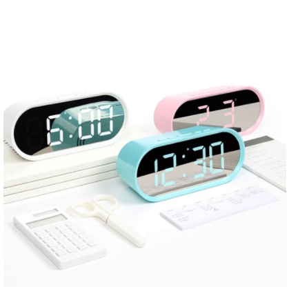 Đồng hồ điện tử tráng gương để bàn đèn LED mini Mooas Hàn Quốc