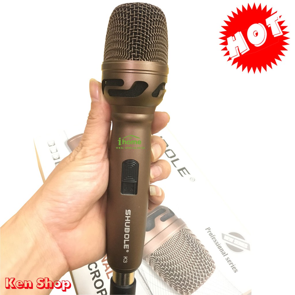 Micro karaoke Có Dây Shubole K3 (1 Mic) - Hàng Chính Hãng