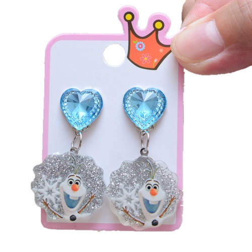 Khuyên Tai Họa Tiết Hoạt Hình Công Chúa Elsa Dễ Thương Cho Bé Gái