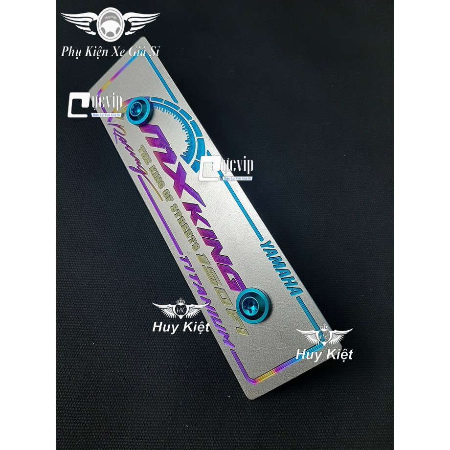 [Giá Hủy Diệt] - (3681) - Bảng Tên Xe MX King Titan (Mẫu Titan Điện Phân) Kèm 2 Ốc Titan Thật GR5