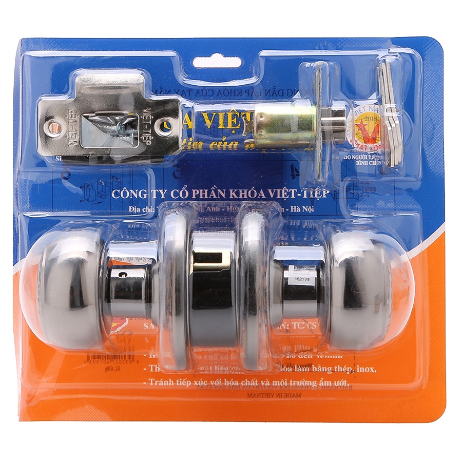 Khóa tay nắm tròn Việt Tiệp 04206 chính hãng, khoá đấm tròn Việt Tiệp