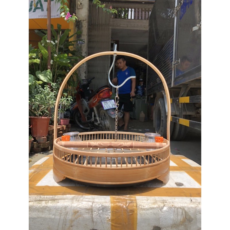 LỒNG CHIM CU GÁY LỒNG CHIM TRẦN ĐỦ PHỤ KIỆN KÈM XÍCH CAO CẤP