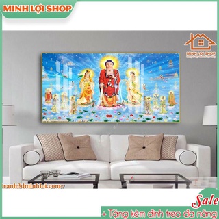 Tranh phật tam thế trang trí tặng kèm đinh treo 1p012