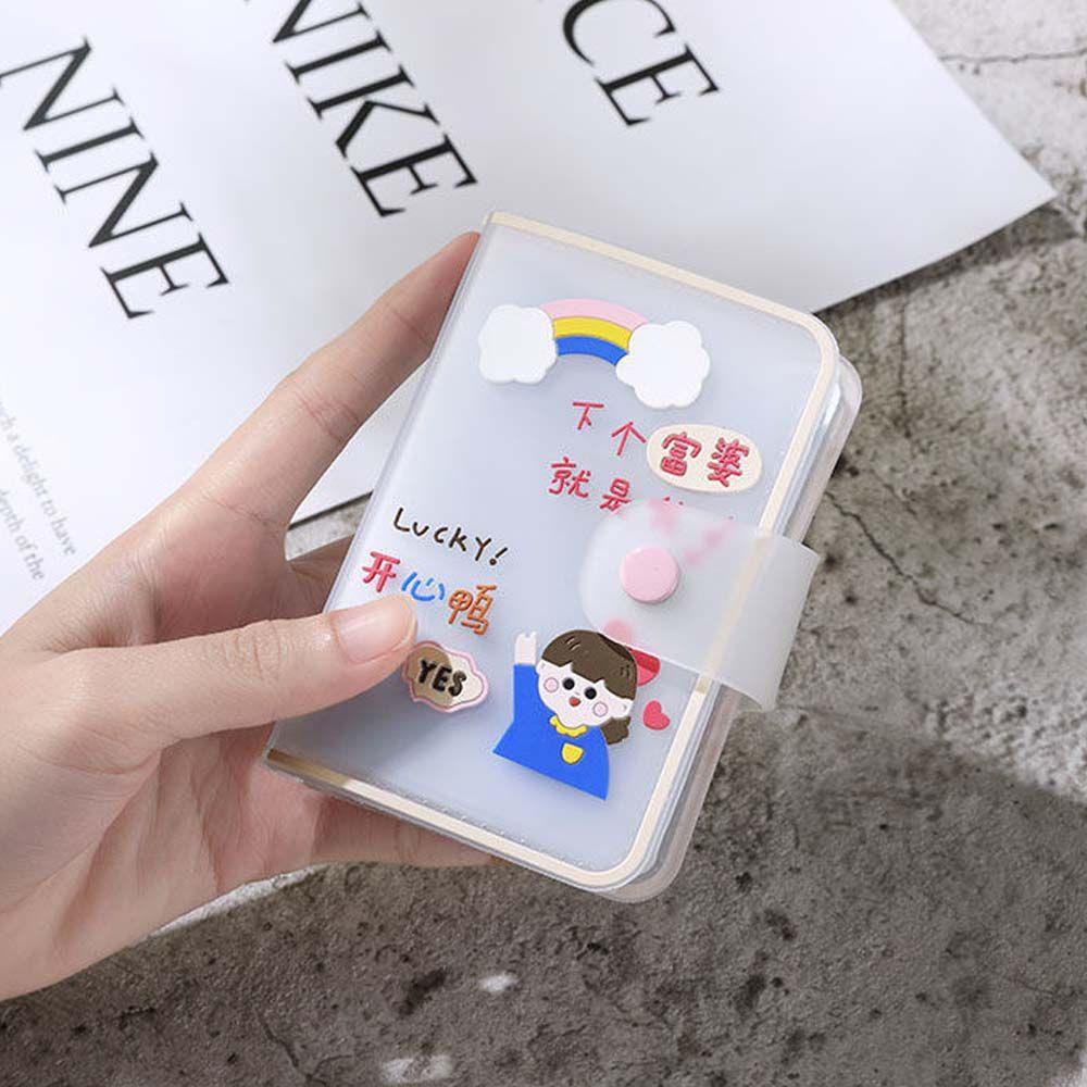 Ví Da PU Đựng Thẻ Nhiều Ngăn Họa Tiết Lấp Lánh Dễ Thương