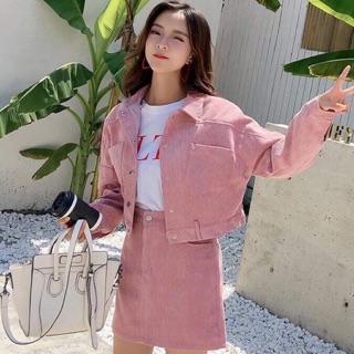 Set váy áo màu hồng