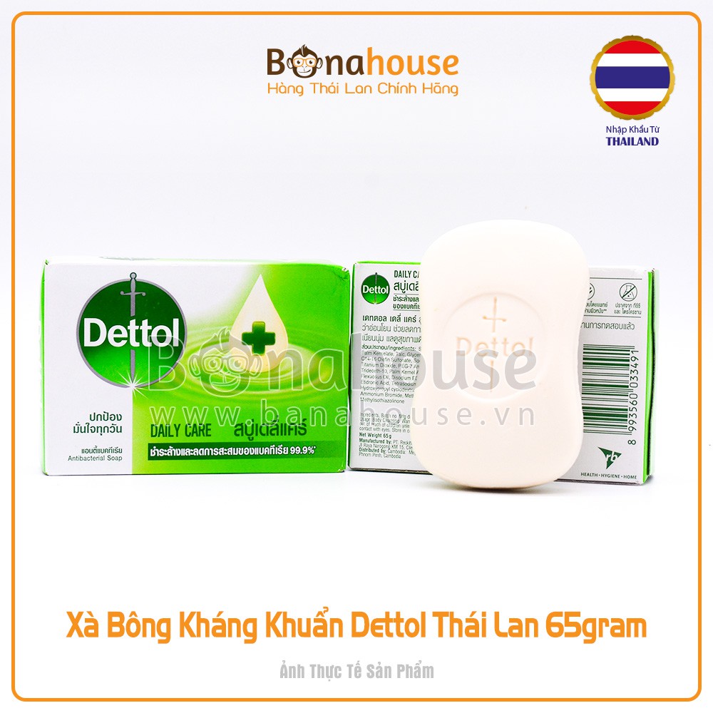 01 Cục Xà Bông Kháng Khuẩn Dettol Thái Lan 65gram