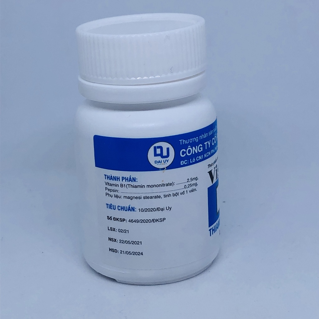 VISTAMIN B1 Đại Uy - Hộp 300 viên - Viên uống bổ sung vitamin B1