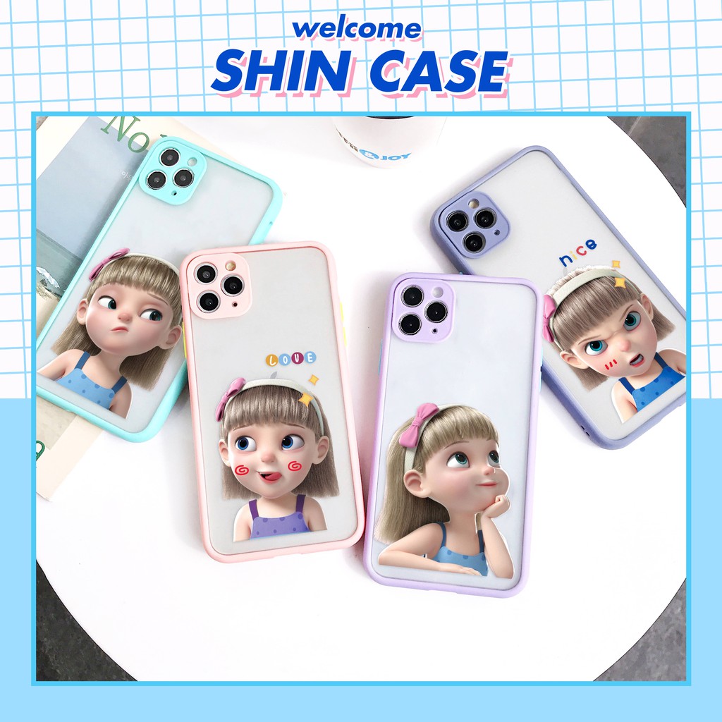 Ốp lưng iphone Baby Girl nhám viền nổi cong 5/5s/6/6plus/6s/6splus/7/7plus/8/8plus/x/xr/xs/11/12/pro/max/plus/promax