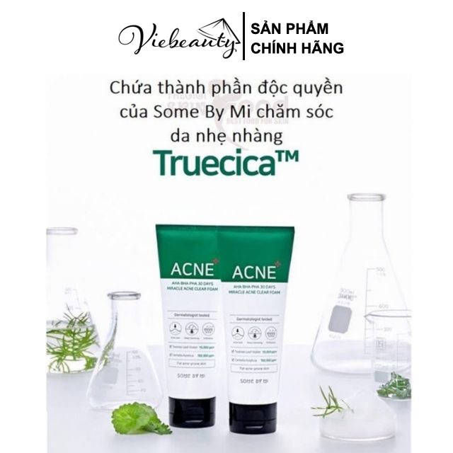 Sữa Rửa Mặt Giảm Mụn Trắng Da Trà Xanh Some By Mi AHA-BHA-PHA 30 Days Miracle ACNE Clear Foam 100ml - Khongcoson | BigBuy360 - bigbuy360.vn