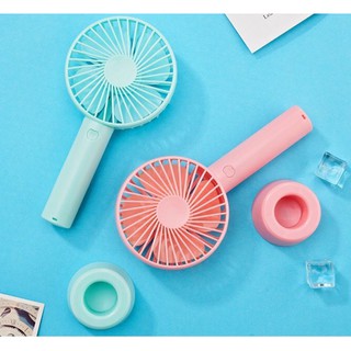 Quạt mini cầm tay tích điện có đế để bàn 3 tốc độ gió sạc cổng usb
