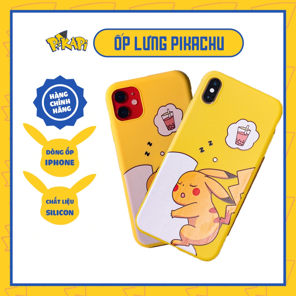 Ốp lưng iPhone Pikachu dễ thương silicon cao cấp chống sốc chống bẩn mực in cực kì sắc nét, case ốp ip Chính Hãng PIKAPI