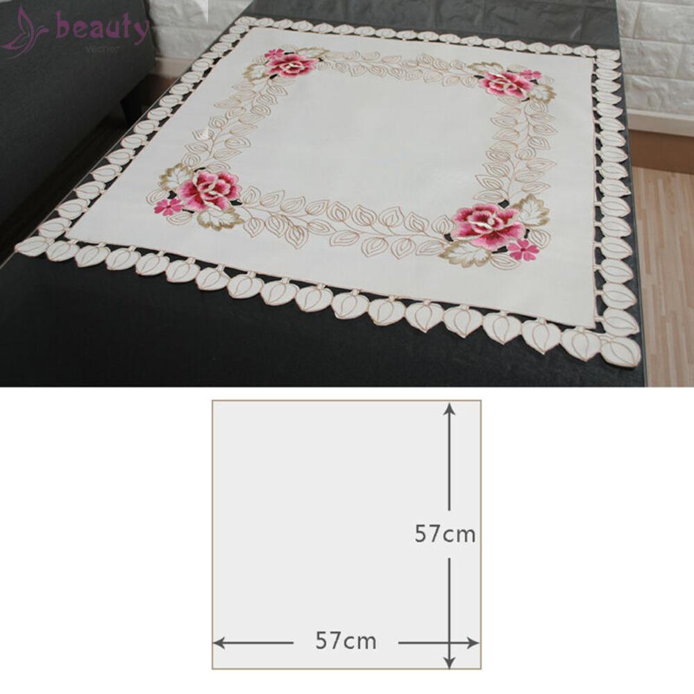 Khăn Trải Bàn Trang Trí Thêu Hoa Phong Cách Vintage