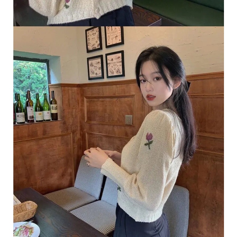 Áo Sweater Dệt Kim Mỏng Dáng Rộng Thời Trang Mùa Thu Phong Cách Hàn Quốc Mới