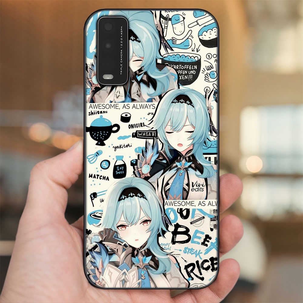 Ốp lưng Vivo Y20, Y20s, Y12s viền đen in hình Eula Genshin Impact