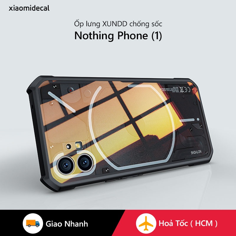 Ốp lưng XUNDD Nothing Phone (1) Mặt lưng trong suốt, Viền TPU, Chống sốc