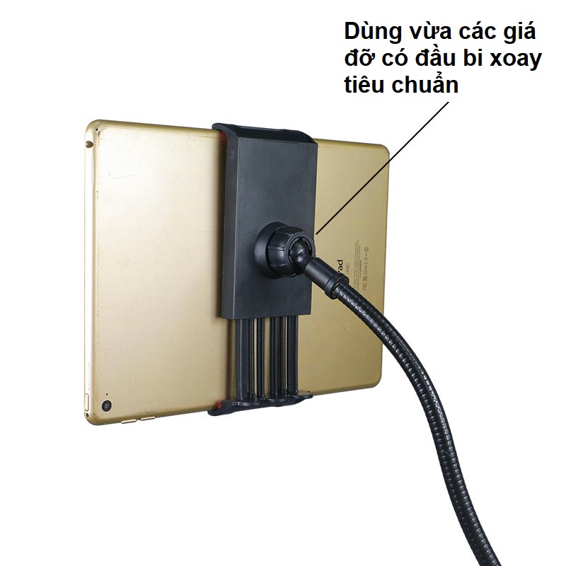 Đầu kẹp ipad co giãn đầu bi xoay 360 các hướng đa năng tiện lợi