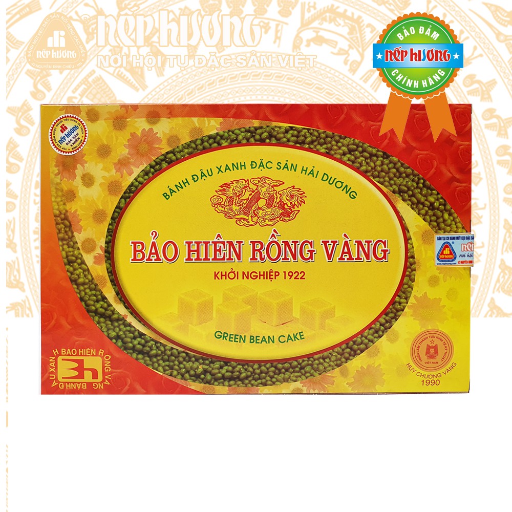 Bánh đậu xanh Bảo Hiên Rồng Vàng - hộp 450g