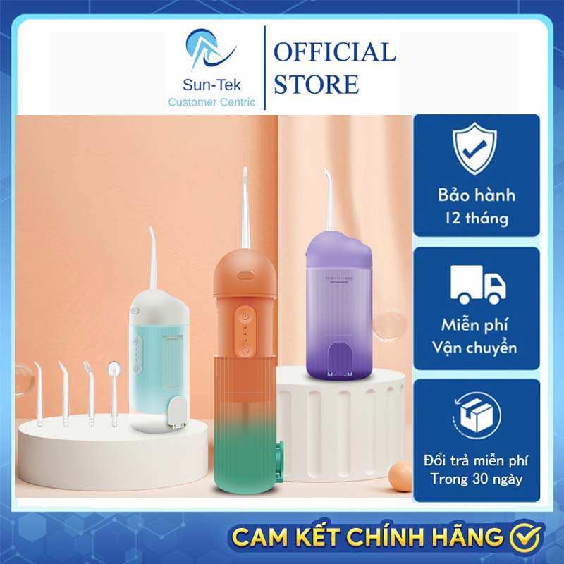 Máy Tăm Nước Cầm Tay Cao Cấp Vệ Sinh Răng Miệng Chính Hãng Tăm Nước Nha Khoa Mini Tẩy Trắng Răng Tặng 4 Đầu Vệ Sinh