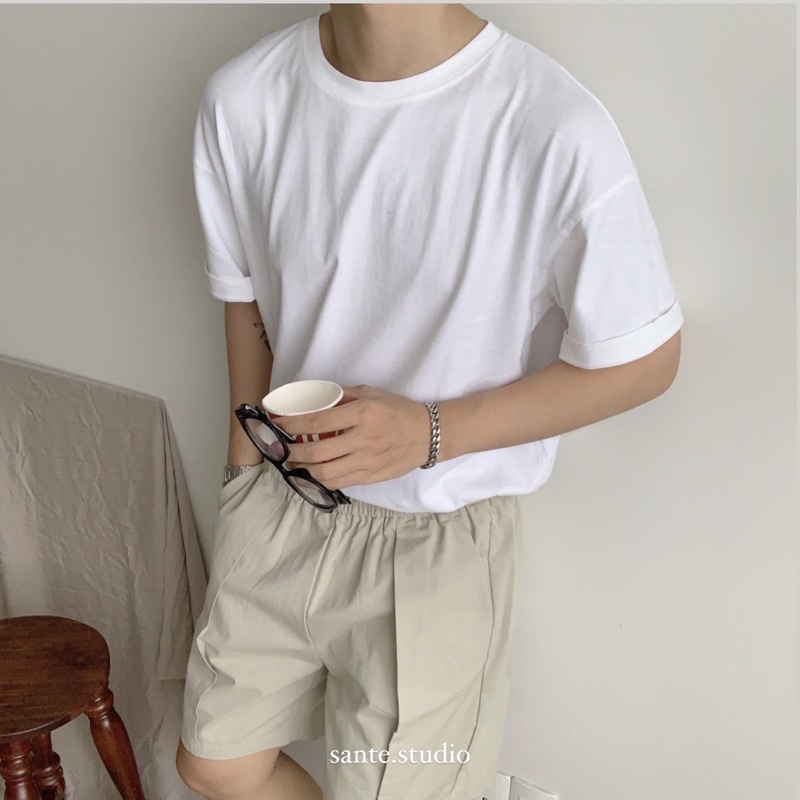 Áo thun trơn áo phông trơn nam basic cổ tròn vải cotton 2 chiều thoáng mát BY SANTÉ | BigBuy360 - bigbuy360.vn