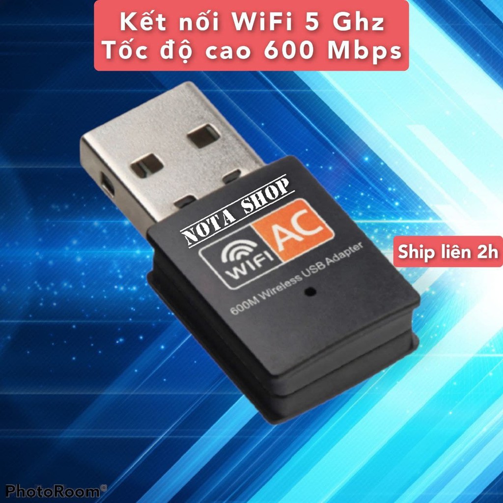 [Hỏa Tốc] USB WiFi + BLUETOOTH 600Mbps 1300Mbps 5G , đầu thu wifi cho pc laptop card mạng wifi bluetooth