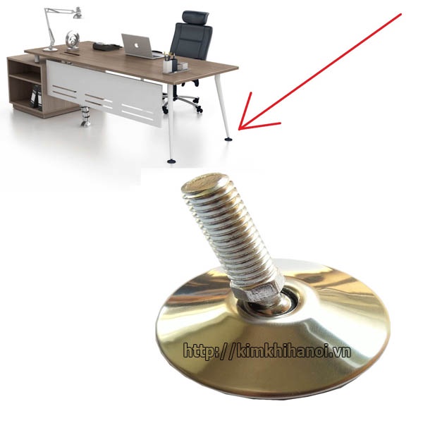 Chân Tăng Chỉnh Inox 304 Đế Bulong Xoay Tròn Ren M10