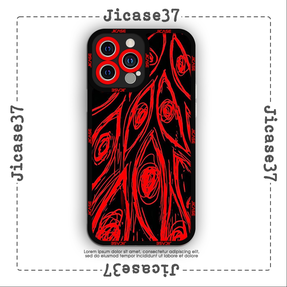 Ốp lưng iphone và samsung xiaomi oppo cạnh vuông Jicase Mắt đỏ ver 4 hiphop