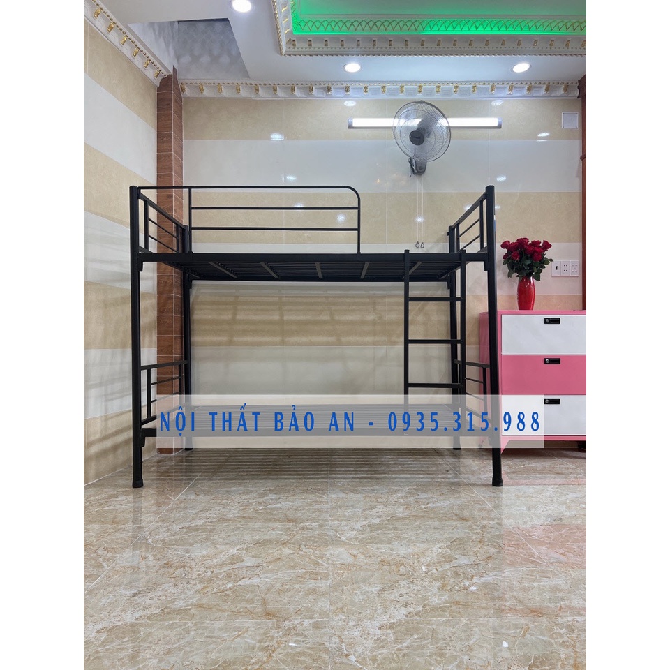 Giường sắt 2 tầng ngang 1m2 CAO CẤP dài 2m – BA120