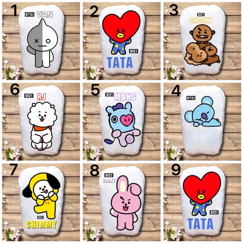 gấu ôm BT21  2 mặt ảnh/ Gối ôm ngủ BTS