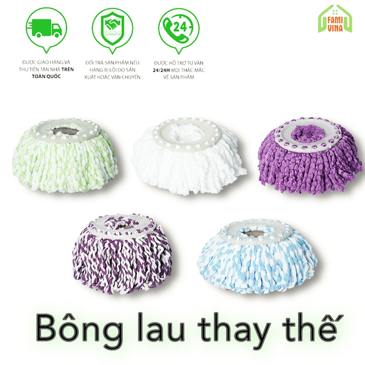 Bông lau nhà thay thế cho cây lau 360 bông lau nhà cotton loại dày sợi siêu  thấm hút cực tốt hiệu quả tiết kiệm chi phí