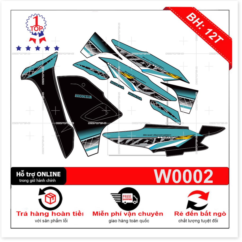 ( Quí khách vui lòng mang ra tiệm cho thợ dán ) Tem wave S 110 2017