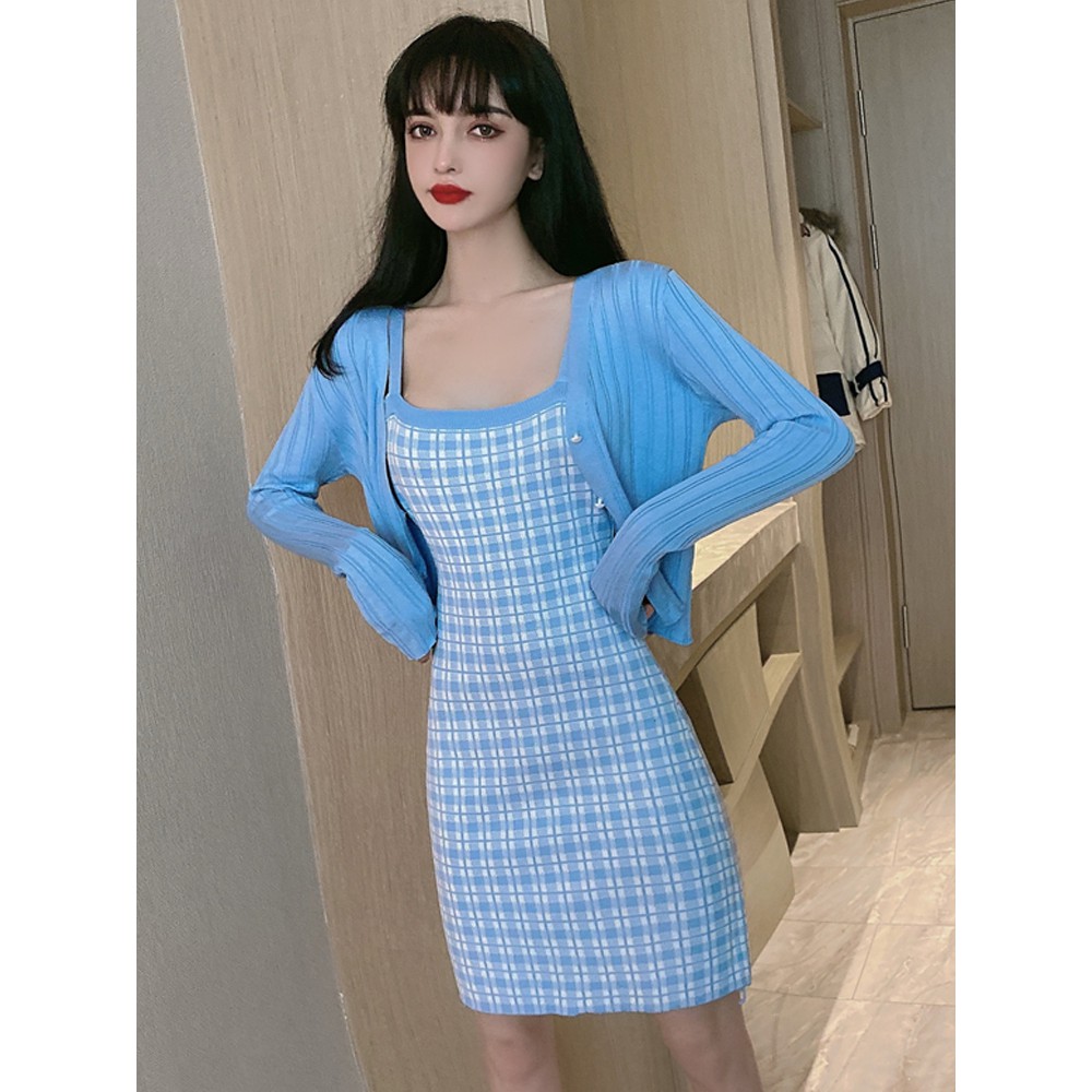 Đầm/áo cardigan họa tiết kẻ sọc caro thời trang trẻ trung sành điệu cho nữ | BigBuy360 - bigbuy360.vn
