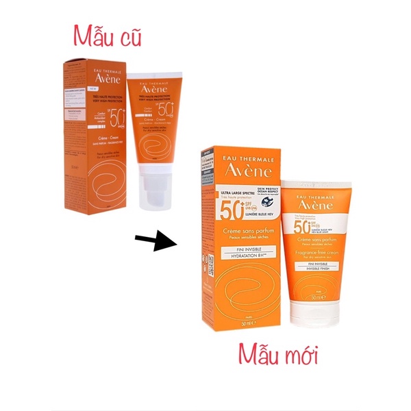 Kem chống nắng Avene Creme spf 50 cho da khô, hỗn hợp thiên khô 50ml [Hàng Pháp]