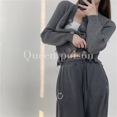 Quần thể thao lưng thun thêu hình mặt cười dáng rộng thời trang xuân hè cho nữ 2021