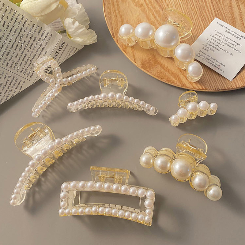 Kẹp bấu tóc đính hạt ngọc trai giả thời trang xinh xắn cho nữ