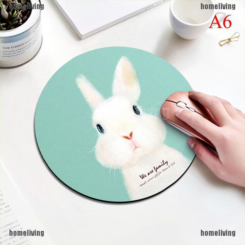 Miếng lót chuột cao su hình tròn chống trượt in chữ hoạt hình dễ thương