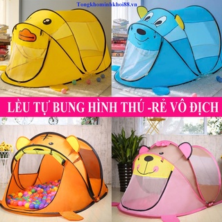 [Tặng DBT] Lều cho bé, Lều công chúa hoàng tử 🏰 Mẫu lều thú tự bung ⭐ Vải dù siêu bền ⭐ Khung thép dẻo siêu chắc chắn
