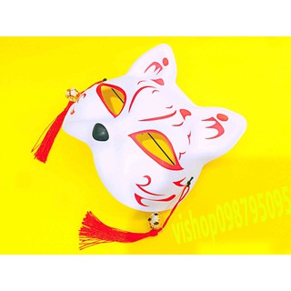 Mặt nạ mèo kitsune Nhật Bản vẽ thủ công mã GAA36 M-11410