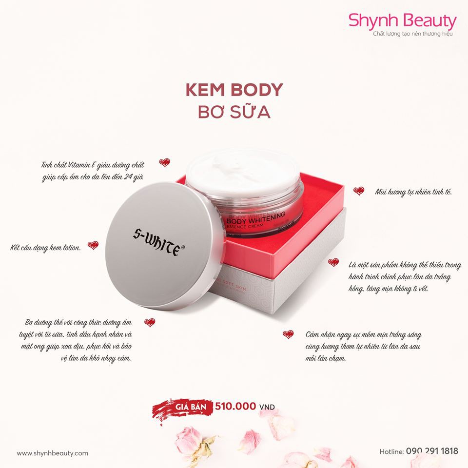 Kem Body Bơ Sữa S-White Siêu Ẩm Mượt