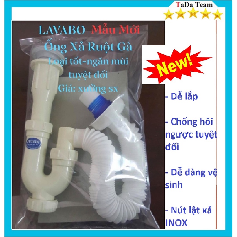 Bộ xả xi phông Lavabo đầu inox cao cấp cho chậu rửa mặt, bồn rửa bát