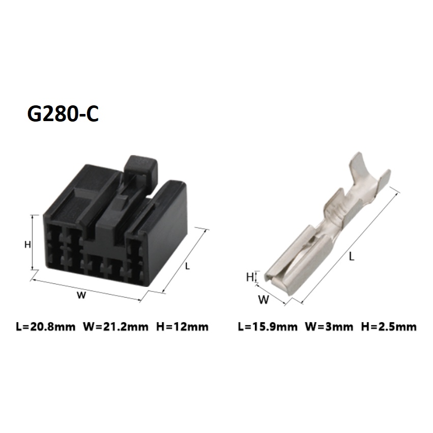 G280-Giắc cắm âm thanh xe hơi 8 lỗ cắm đèn flash kép 2.3MM