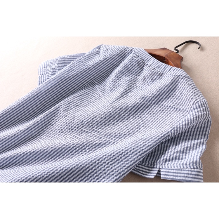 Áo sơ mi nữ kẻ sọc màu xanh Sm84