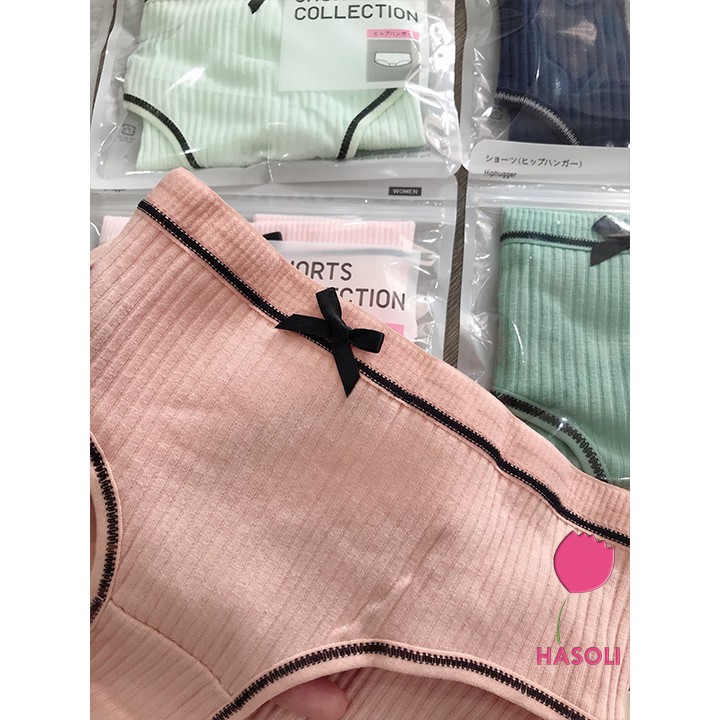 Quần Lót Nữ Cotton Tăm Đính Nơ Xuất Nhật Sexxy S08 (loại 1 túi Zip)