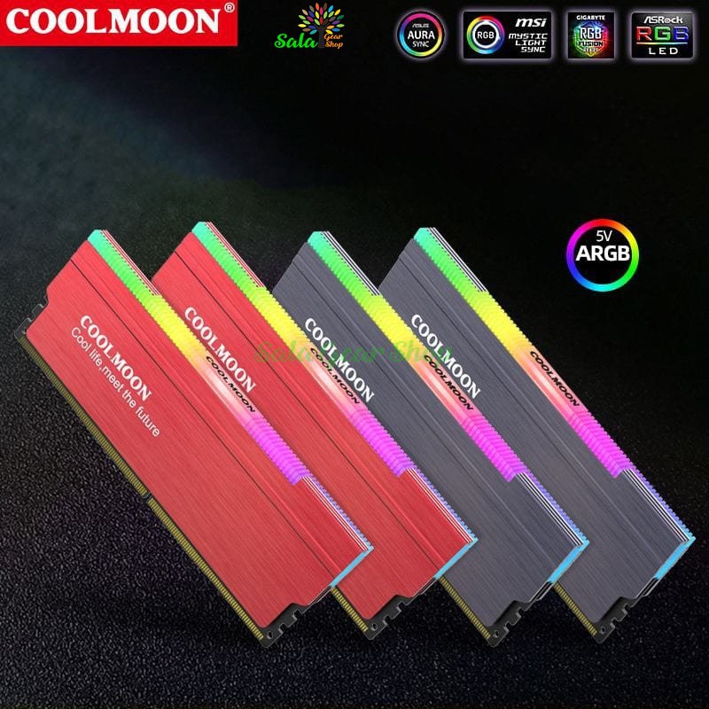 Tản Nhiệt Ram Led ARGB Coolmoon - Đồng Bộ Hub Coolmoon / Đồng Bộ Mainboard 5V 3Pin