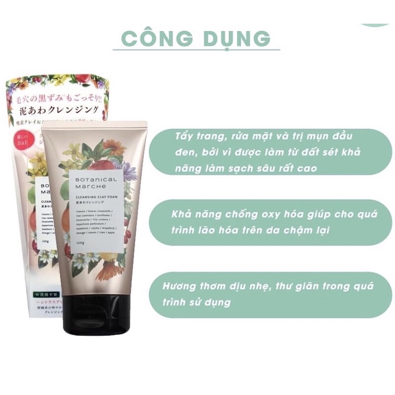 SỮA RỬA MẶT THẢO MỘC BOTANICAL MARCHE 120G NHẬT BẢN