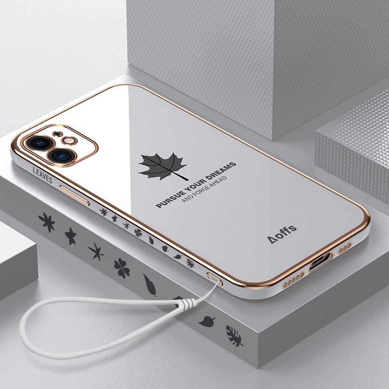 QIANZI Ốp Lưng Mềm Chống Sốc Họa Tiết Lá Phong Cho iPhone 11 11 pro 11 pro max 12 12 pro 12 pro max 12 mini