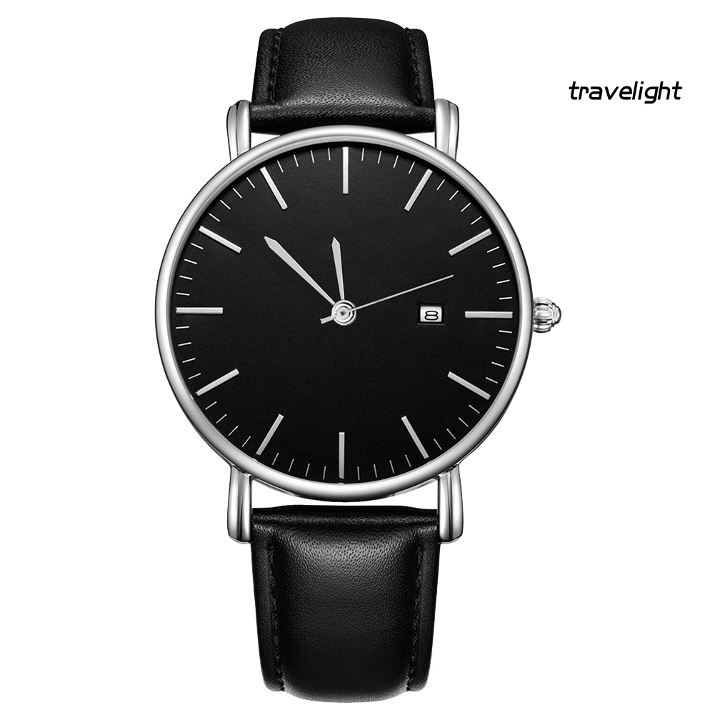 Đồng Hồ Nam Dây Giả Da Có Lịch Thời Trang