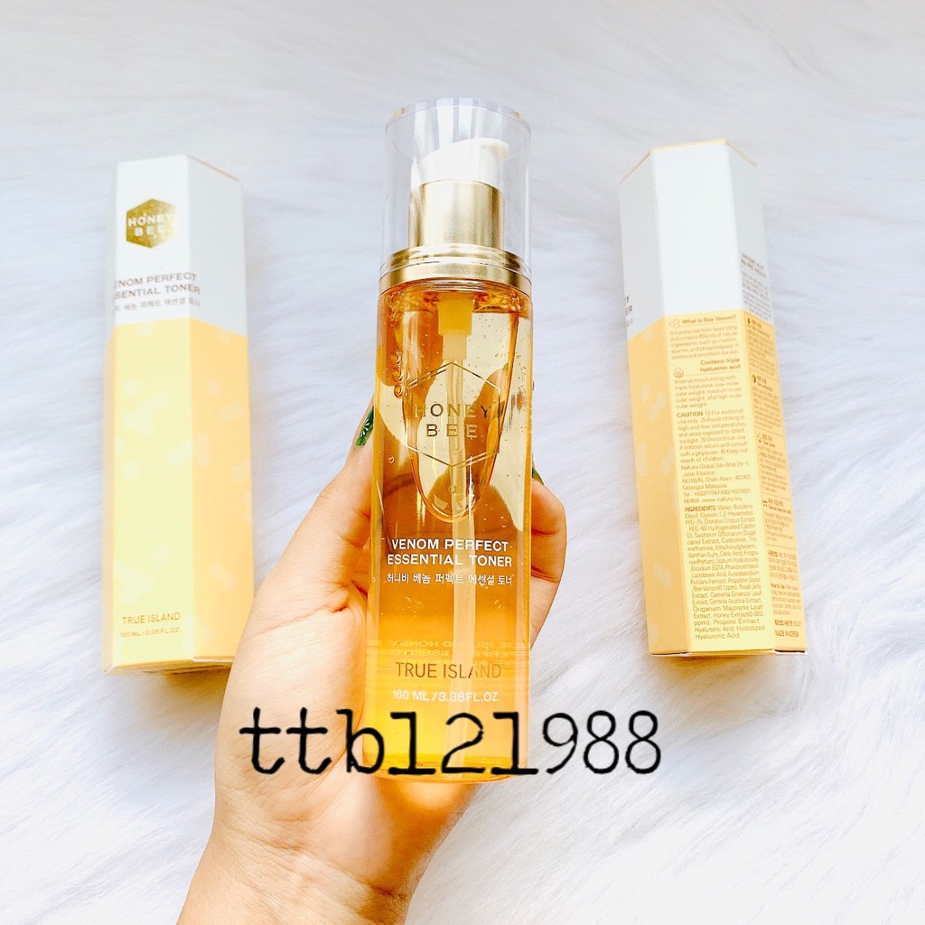 NƯỚC HOA HỒNG CHO DA DẦU MỤN TRUE ISLAND HONEY BEE VENOM PERFECT ESENTIAL TONER