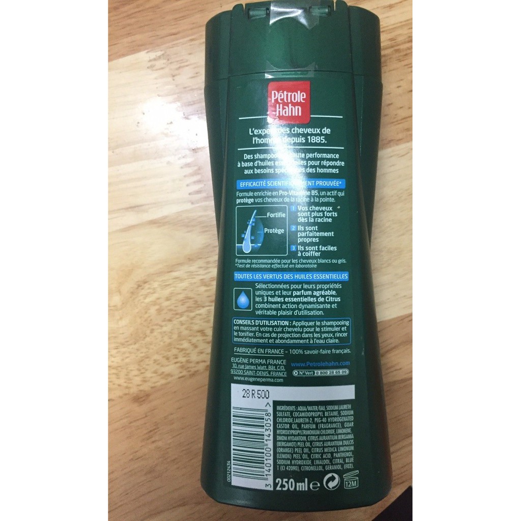 Dầu gội dưỡng tóc hạn chế tóc bạc Petrole Hahn - Shampooing Force Protection 250ml