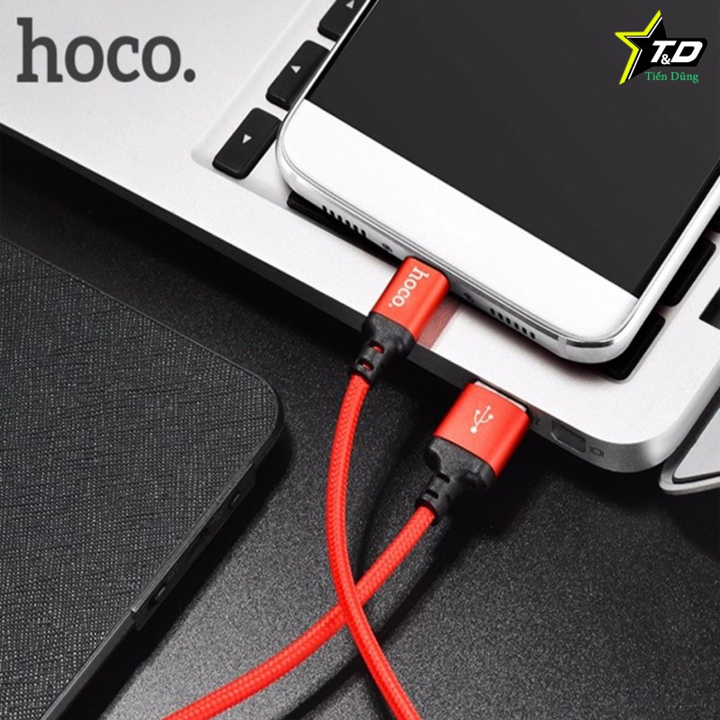 Dây sạc Hoco X14 Cho Iphone và android chống xoắn chống đất chính hãng